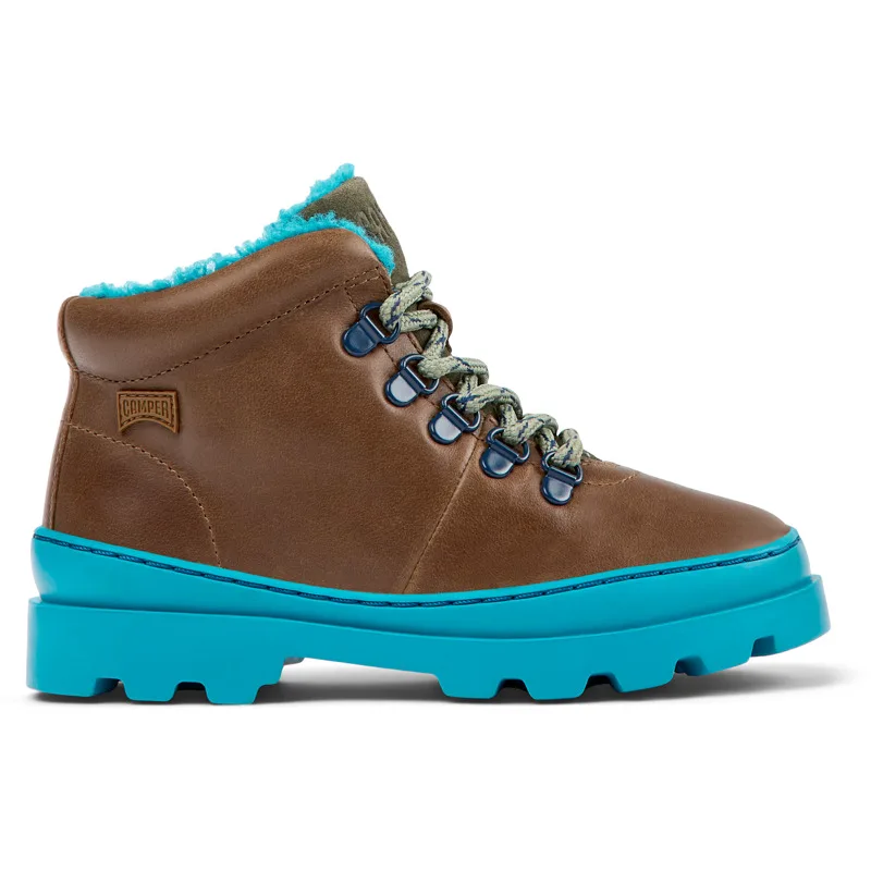 CAMPER Brutus - Μπότες Για Κορίτσια - Καφέ, Μέγεθος 33, Smooth leather/Cotton fabric