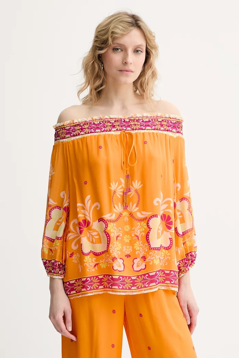 Twinset μπλούζα off shoulder γυναικεία από βισκόζη