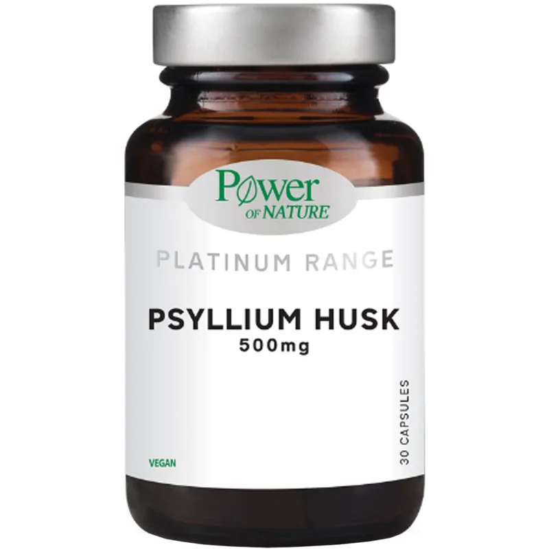 Power Health Platinum Range Psyllium Husk 500mg Συμπλήρωμα Διατροφής με Ψύλλιο για την Αντιμετώπιση της Δυσκοιλιότητας 30caps