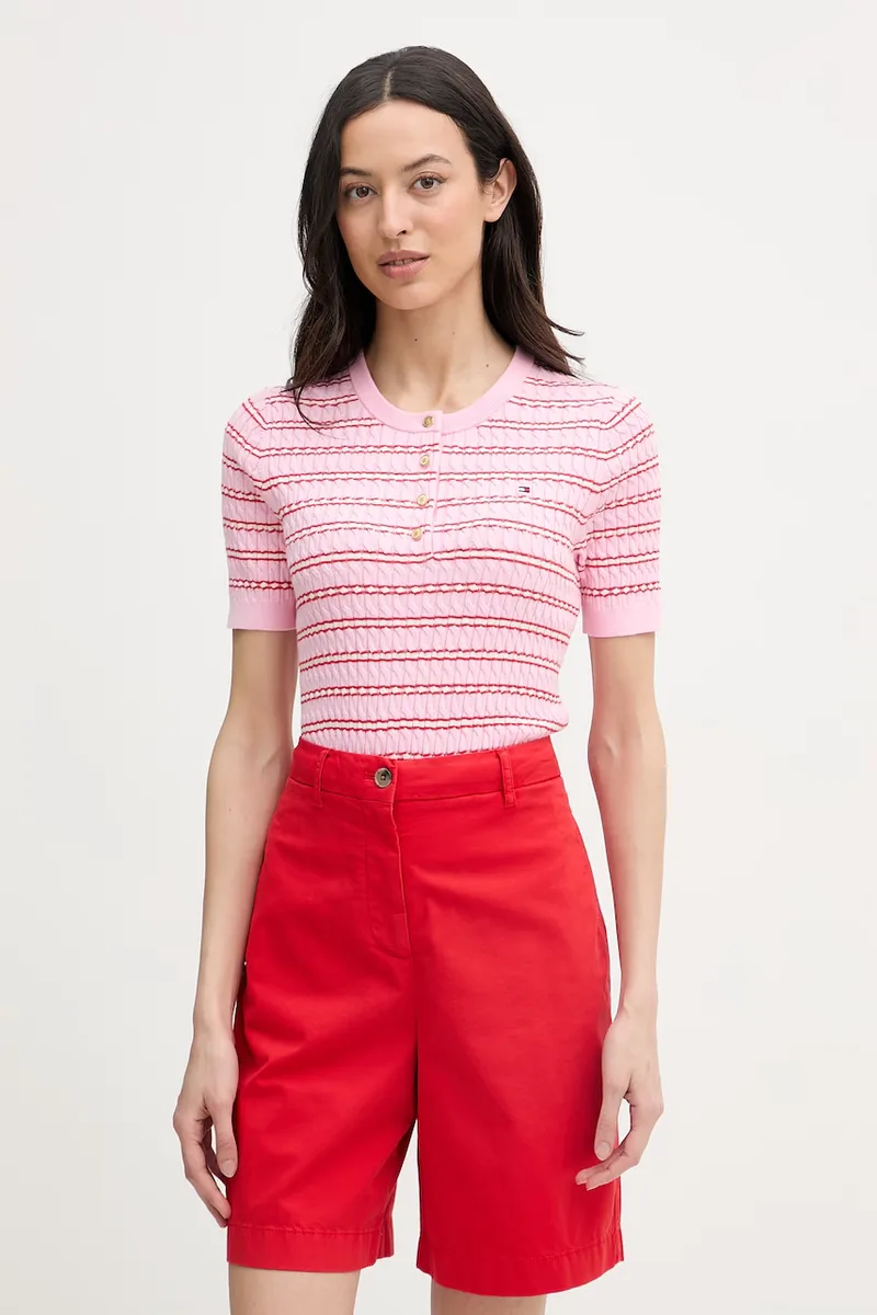 Tommy Hilfiger Πλεκτό T-shirt γυναικείο βαμβακερό