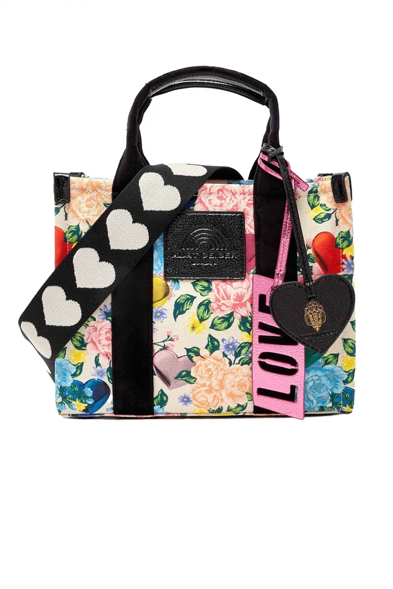 KURT GEIGER TΣΑΝΤΑ CROSSBODY/ΧΕΙΡΟΣ SMALL SOUTHBANK TOTE ΦΛΟΡΑΛ ΙΜΑΝΤΑΣ LOGO ΠΟΛΥΧΡΩΜΟ