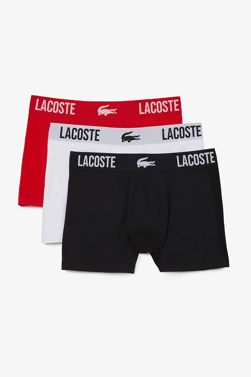 Lacoste σετ ανδρικά εσώρουχα trunk "Branded Jersey" (3 τεμάχια) - 5H3321 Κόκκινο