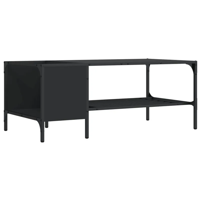 vidaXL Τραπεζάκι Σαλονιού με Ράφι Μαύρο 100x51x40 εκ. Επεξεργ. Ξύλο