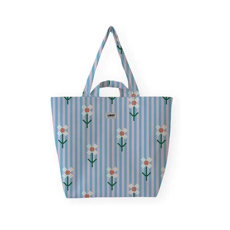 Shopping bag Lori Barcelona Stripe Bloom - Flowers