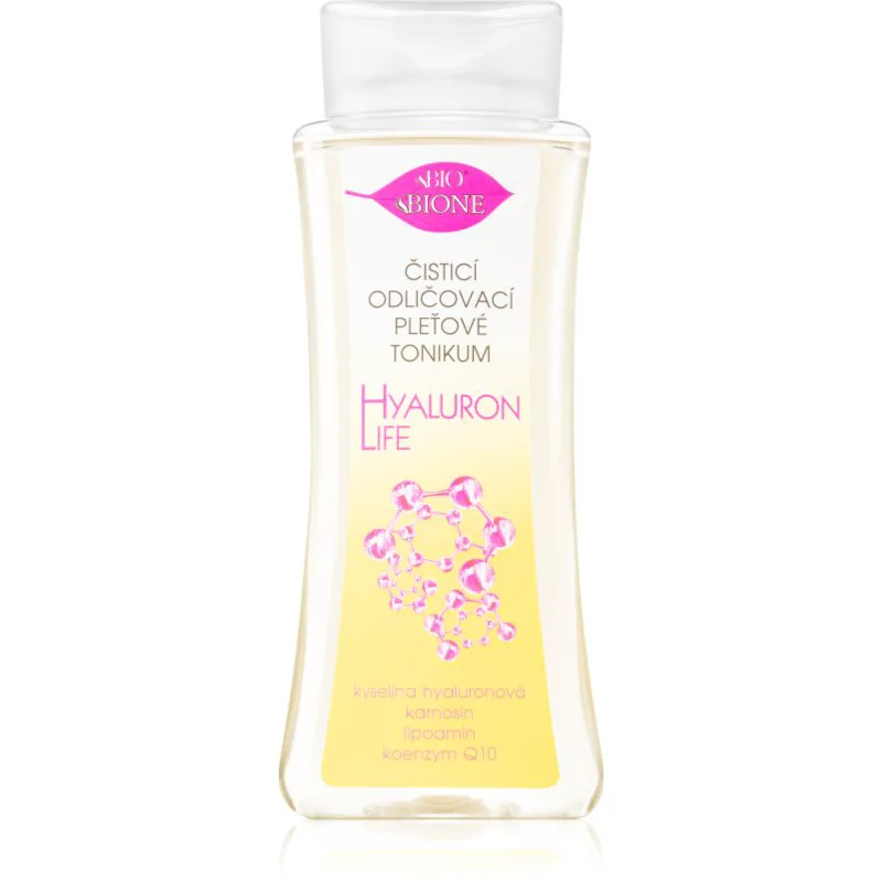 Bione Cosmetics Hyaluron Life καθαριστικό τονωτικό και ντεμακιγιάζ με υαλουρονικό οξύ 255 ml