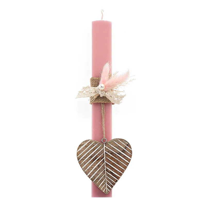 Beauty Home ΛΑΜΠΑΔΑ ΣΑΠΙΟ ΜΗΛΟ 33cm ΚΑΡΔΙΑ ΞΥΛΙΝΗ ΜΕ ΑΠΟΞΗΡΑΜΕΝΑ