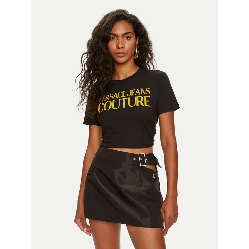 Versace Jeans Couture T-Shirt 76HAHG03 Μαύρο Regular Fit