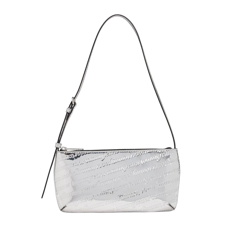 Γυναικεία Metallic Τσάντα Ώμου Ασημί Tommy Jeans AW0AW18009-0IN
