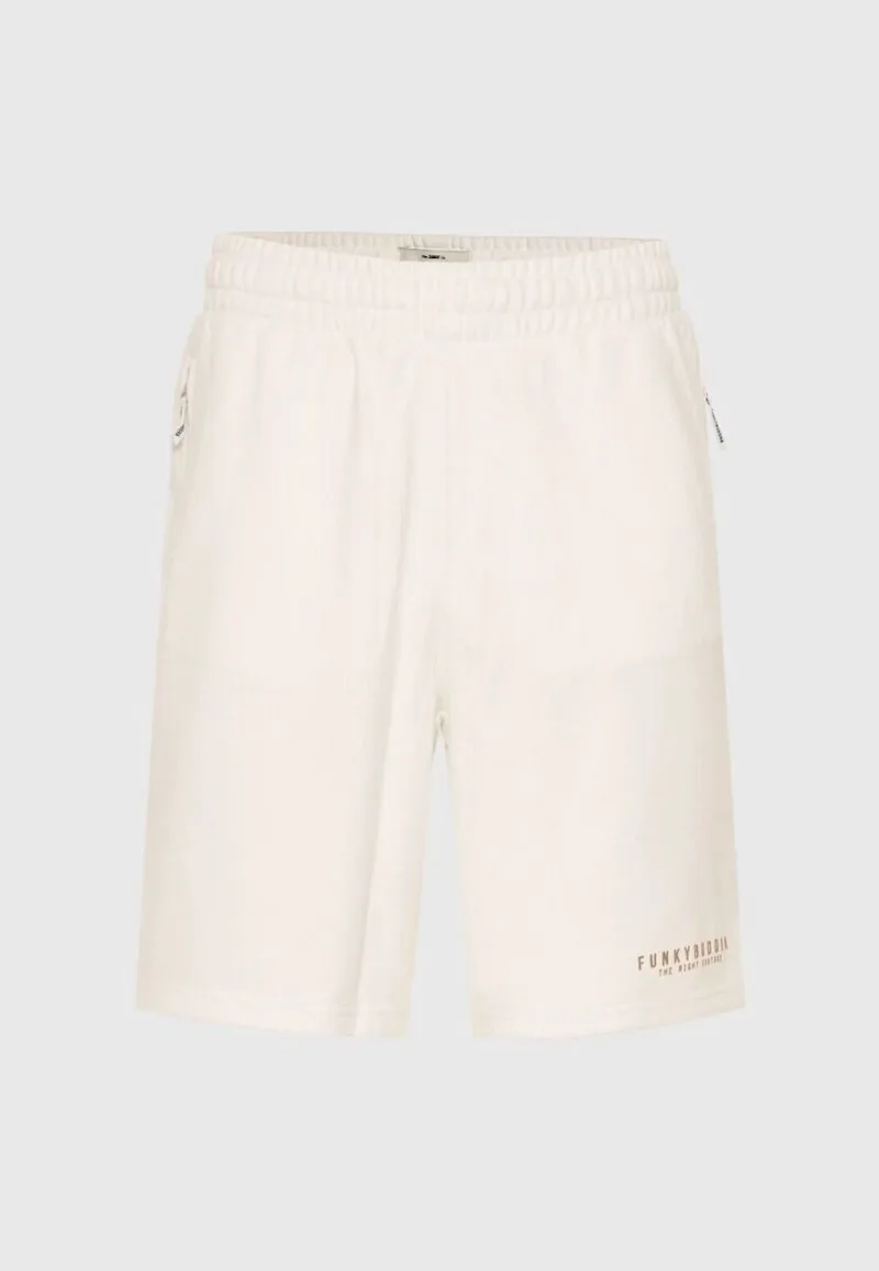 Funky Buddha Essential αθλητική βερμούδα με λογότυπο FBM013-050-03 Λευκό