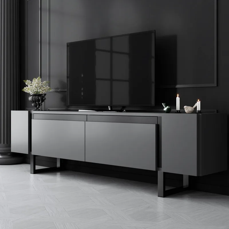 Έπιπλο Τηλεόρασης Yildiz - Anthracite, Black 618Bly1275 (180x16x30 cm)
