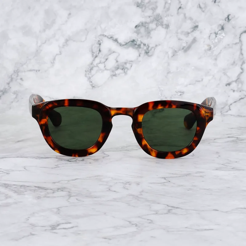 ROBIN Tinted Sunglasses | Tortoise | Green Shades | Explicit Poets Sunglasses