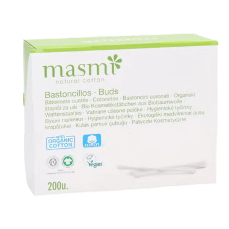 Masmi Organic Cotton Buds, 200 pieces