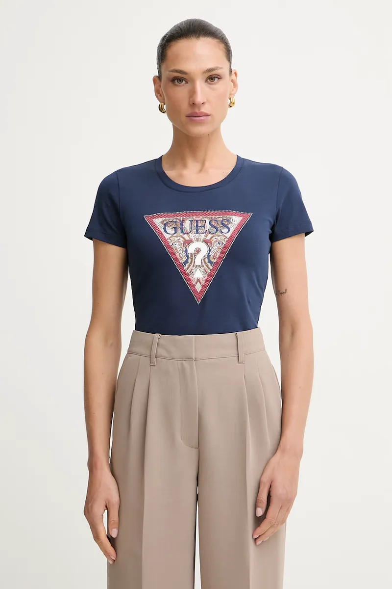 Guess t-shirt γυναικείο βαμβακερό με ελαστάν PAISLEY