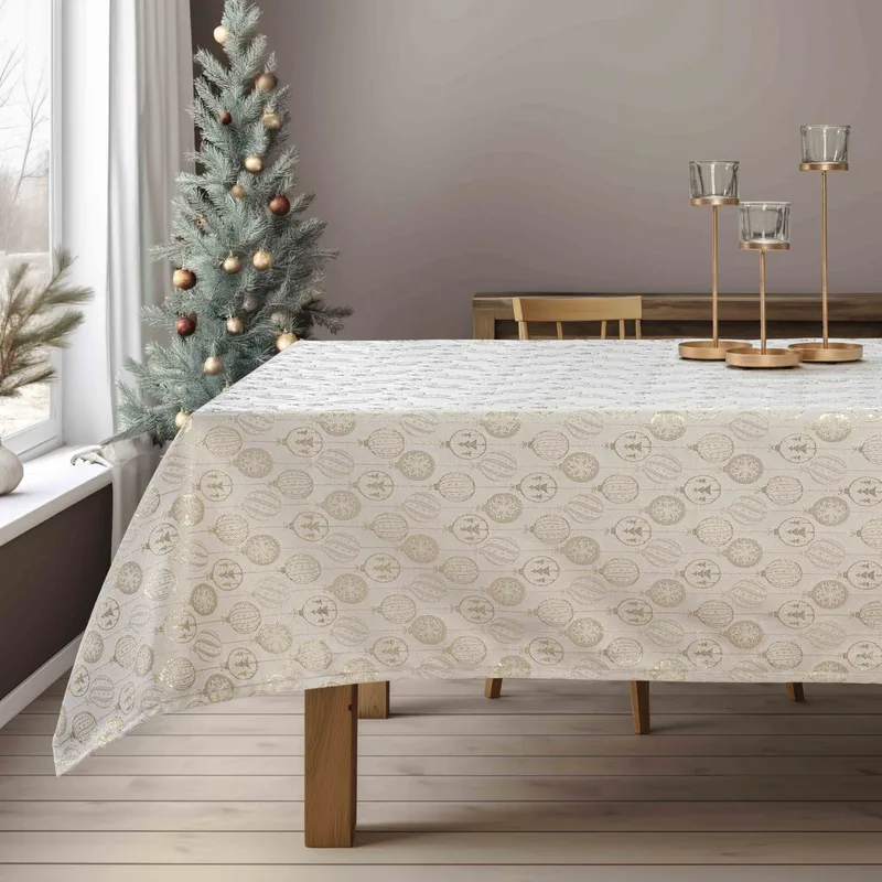 Beauty Home ΤΡΑΠΕΖΟΜΑΝΤΗΛΟ ΖΑΚΑΡ ΧΡΙΣΤΟΥΓΕΝΝΙΑΤΙΚΕΣ ΜΠΑΛΕΣ 135 x 220 cm