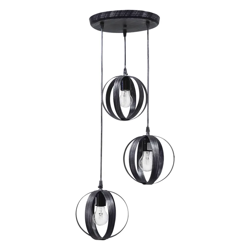 Φωτιστικό Οροφής Τρίφωτο Heronia Lama Black 34-0085