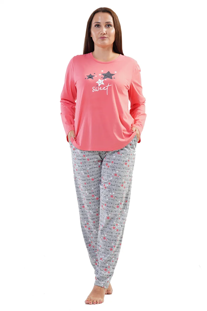 Vienetta Γυναικεία χειμερινή πυτζάμα "Sweet" Plus Size (1XL-4XL)-204179