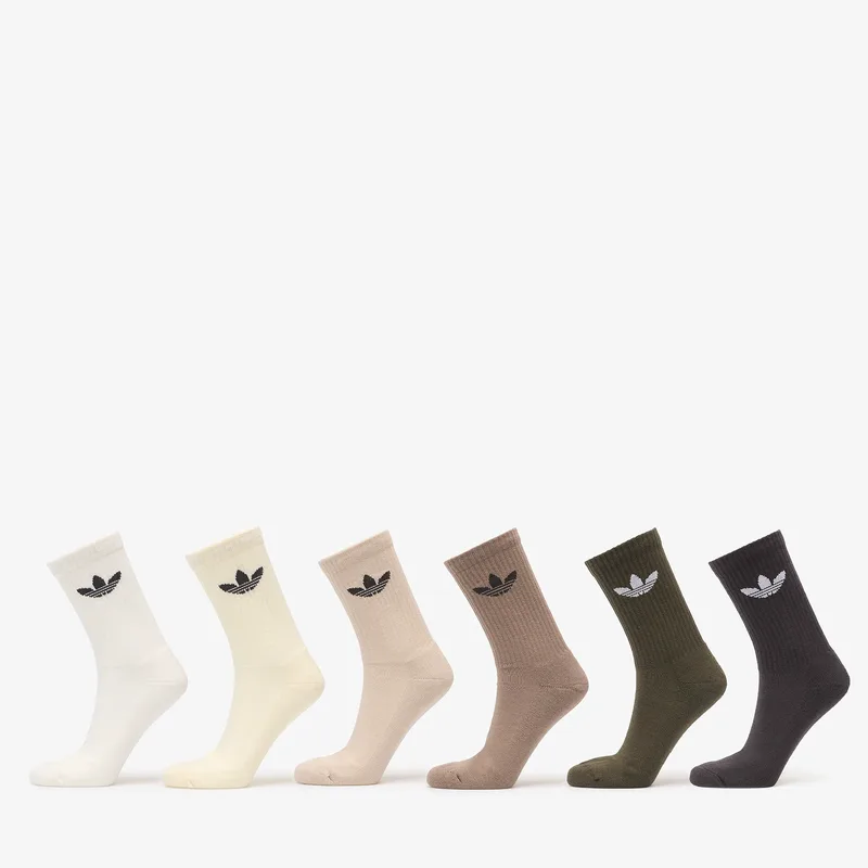 adidas Trefoil Crew Sock Cushion 6-Pack Cloud White S