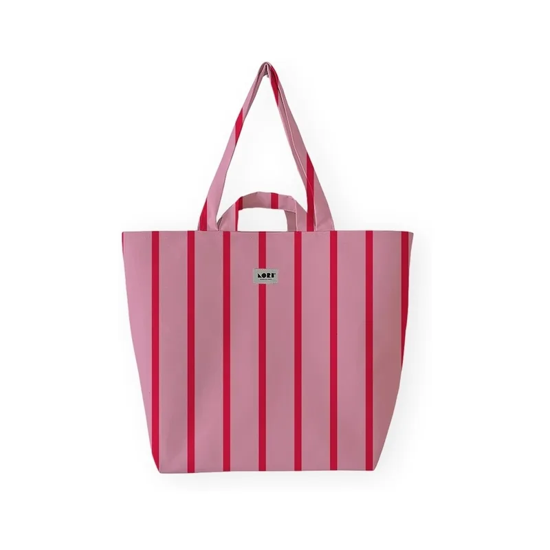 Shopping bag Lori Barcelona Fine Stripe - Red/Pink