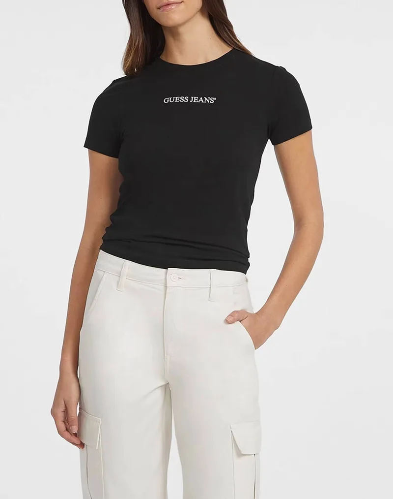 GUESS JEANS GJ SS CN SLIM LOGO PRINT TEE ΜΠΛΟΥΖΑ ΓΥΝΑΙΚΕΙΟ W4YI01J1314-JBLK Black