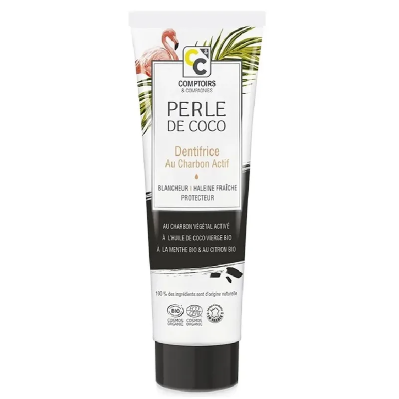 Comptoirs Et Compagnies Organic activated charcoal toothpaste Coconut pearl 75ml