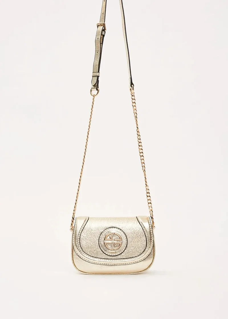 Gaudi Γυναικεία Crossbody Τσάντα Με Μεταλλικό Logo Και Λουράκι Με Αλυσίδα