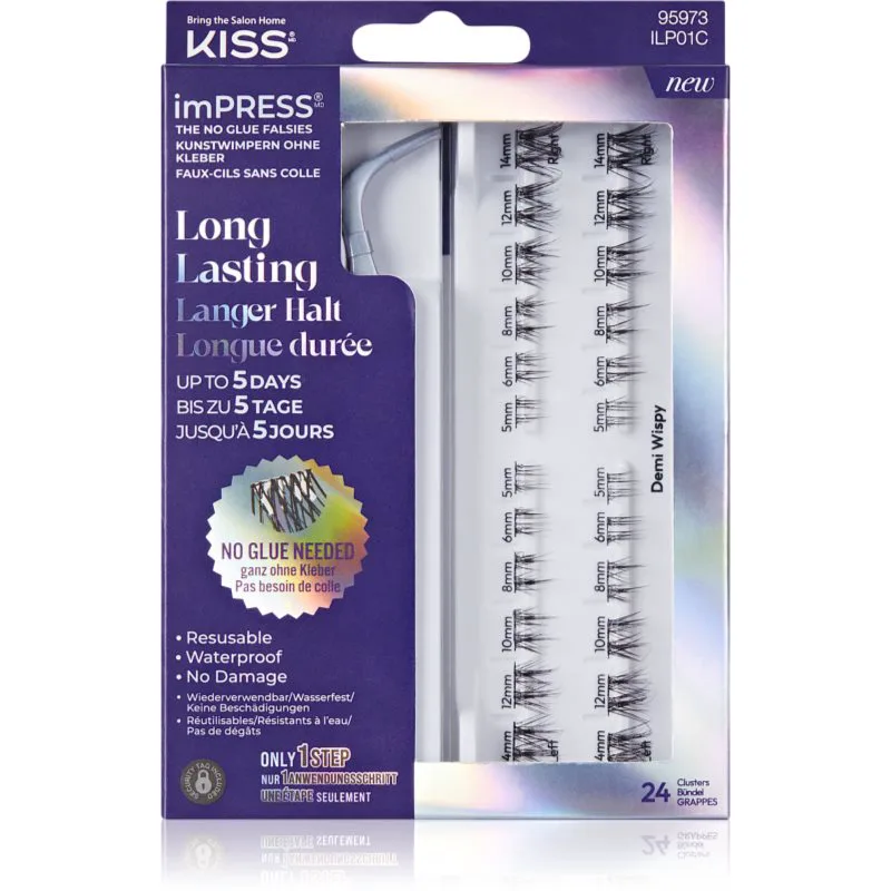 KISS imPRESS LongLasting αυτοκόλλητες βλεφαρίδες τουφάκια 01 20 τμχ