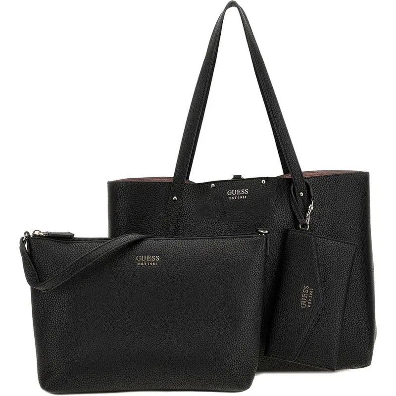 Guess μαύρη τσάντα ώμου Brenton tote