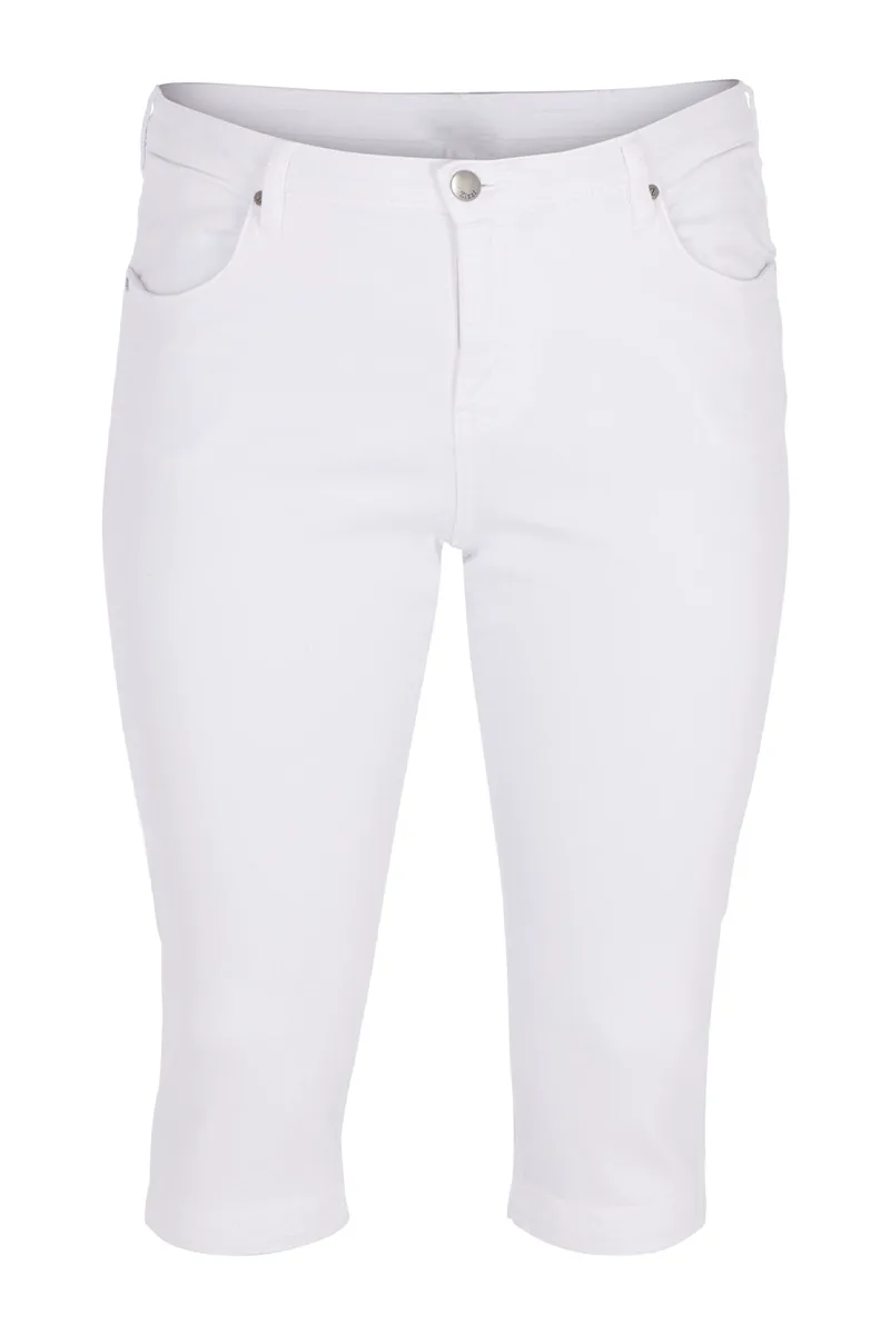 Ψηλόμεσο κάπρι jean σε denim white χρώμα