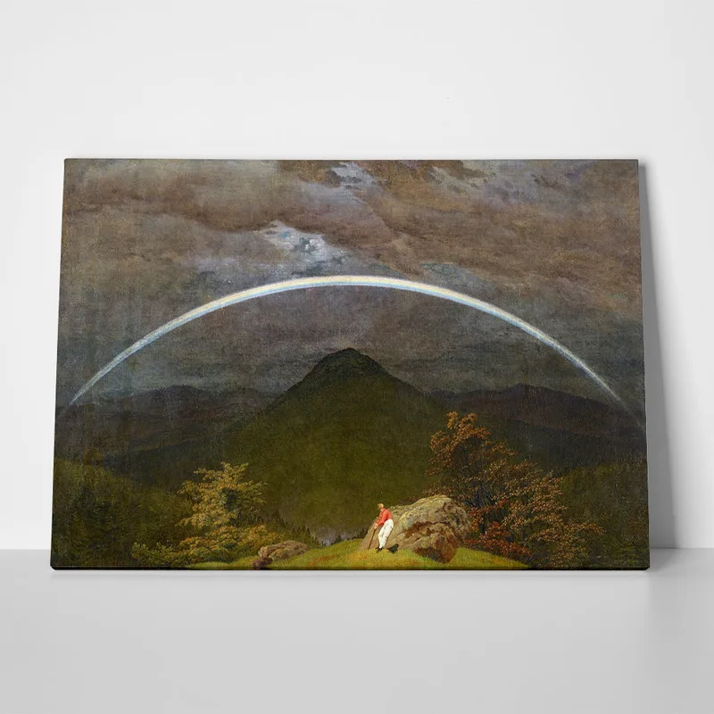 Πινακας σε καμβά CASPAR DAVID FRIEDRICH - MOUNTAIN LANDSCAPE WITH RAINBOW