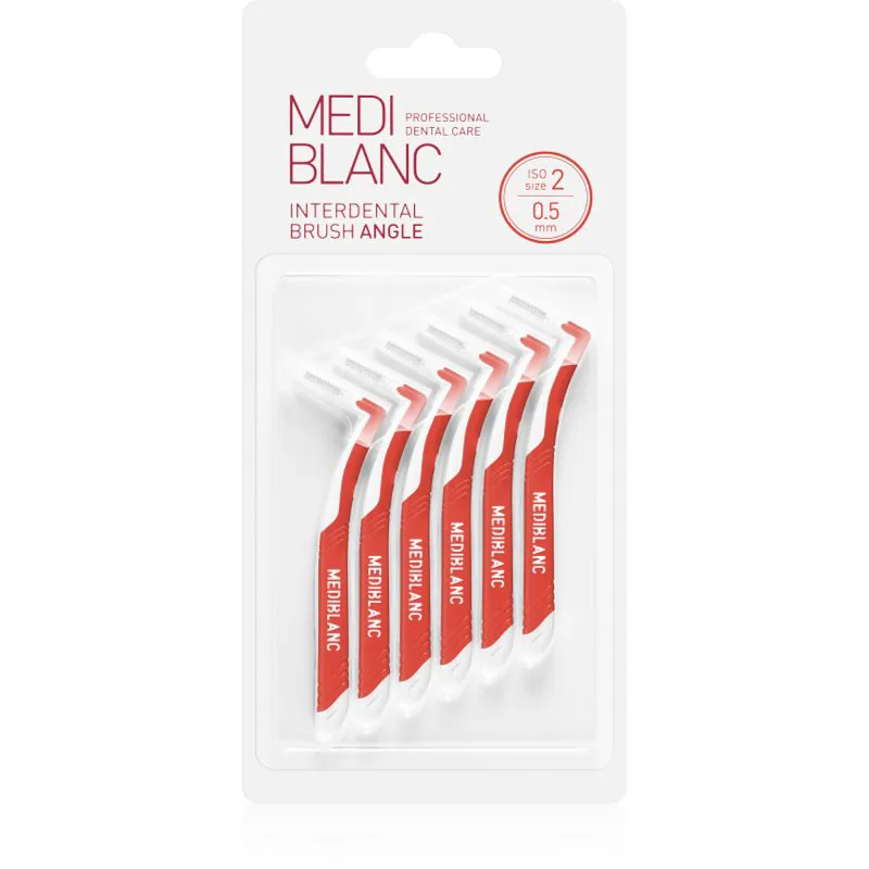 MEDIBLANC Interdental Pick-brush Angle μεσοδόντιο βουρτσάκι 6 τεμ 0,5 mm Red 6 τμχ