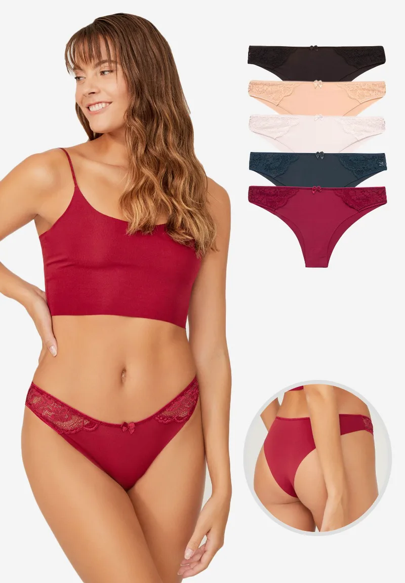Brazil Cottonhill χωρίς ραφές Laser Cut Lace 5 Τεμ. CH6033