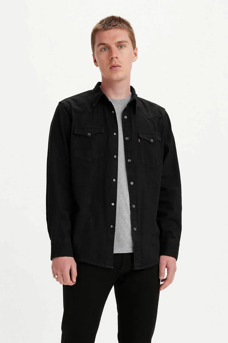 Levi's® ανδρικό denim πουκάμισο με τσέπες στο στήθος Standard Fit "Barstow Western" - 857440002 Μαύρο