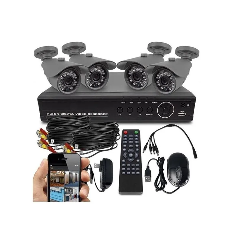 Δικτυακό CLOUD καταγραφικό DVR 4 CH με 4 ενσύρματες αδιάβροχες κάμερες νυχτερινής λήψης