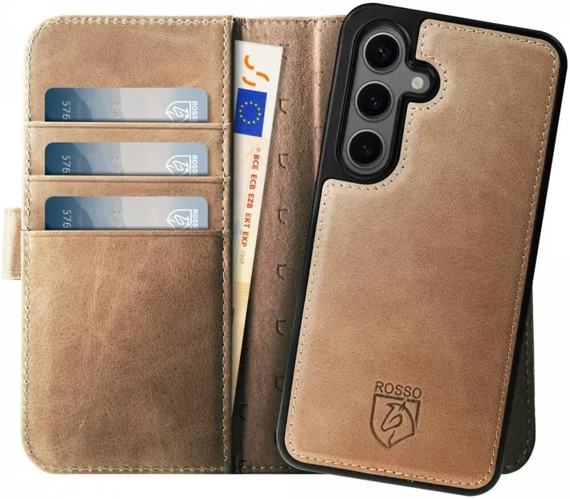 Θήκη Samsung Galaxy S25 Plus Κόκκινο Elite Δερμάτινο Πορτοφόλι με MagSafe - Light Brown (8719246463396)