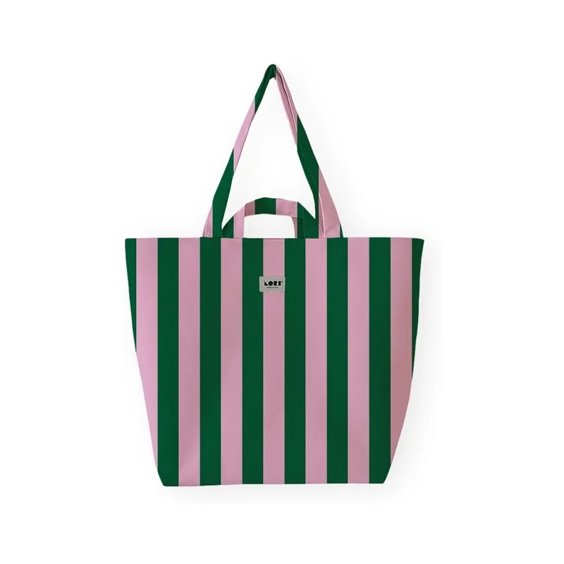 Shopping bag Lori Barcelona Bold Stripe Bag - Pink/Green