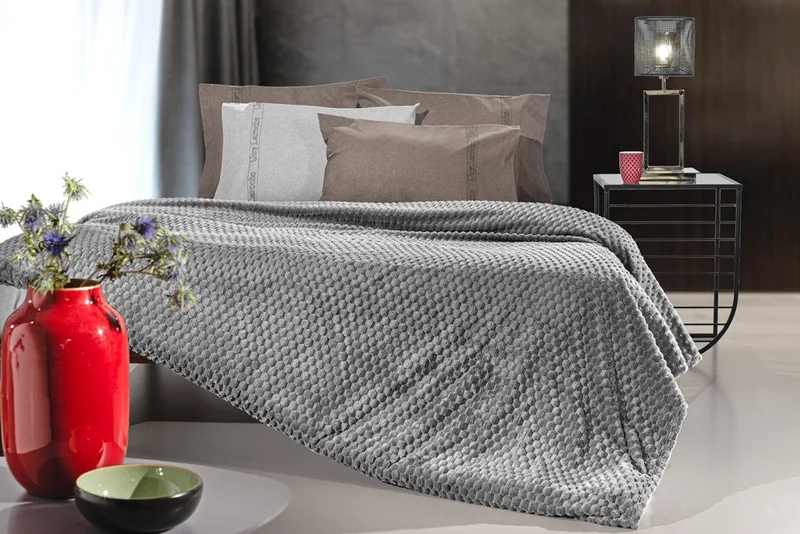 Σετ Κουβέρτα Fleece Μονή και Μαξιλαροθήκη Διακόσμησης Guy Laroche Smoothie Anthracite 160x220