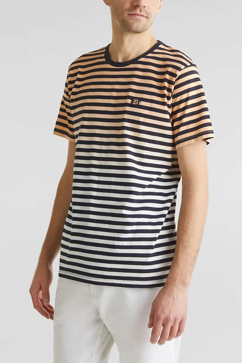 Esprit ανδρικό ντεγκραντέ T-shirt με ρίγες - 040EE2K312 Πορτοκαλί