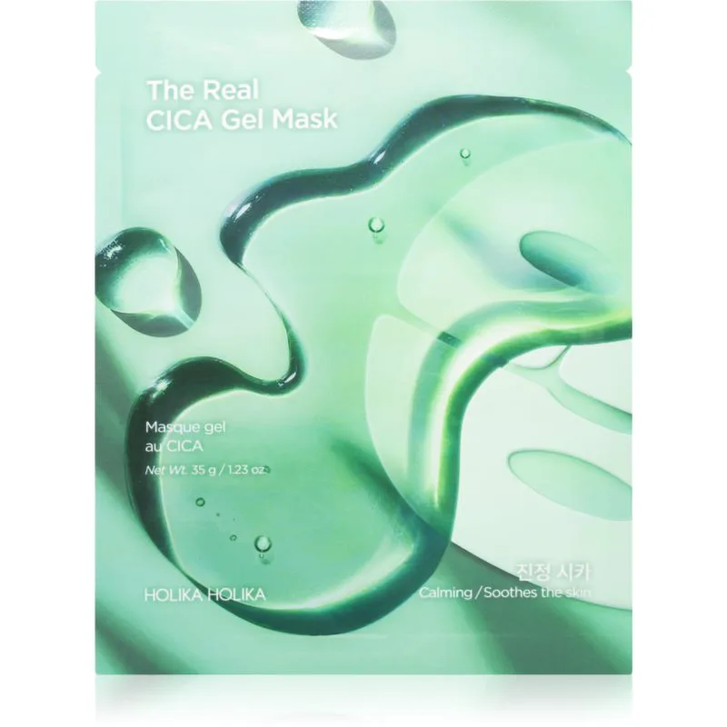 Holika Holika The Real CICA Gel Mask καταπραϋντική υφασμάτινη μάσκα με ενυδατικό αποτέλεσμα 35 γρ