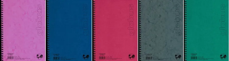 Τετράδιο σπιράλ ριγέ Globus Pressboard 3 θέματα/90 φύλλα Β5 (5 χρώματα)