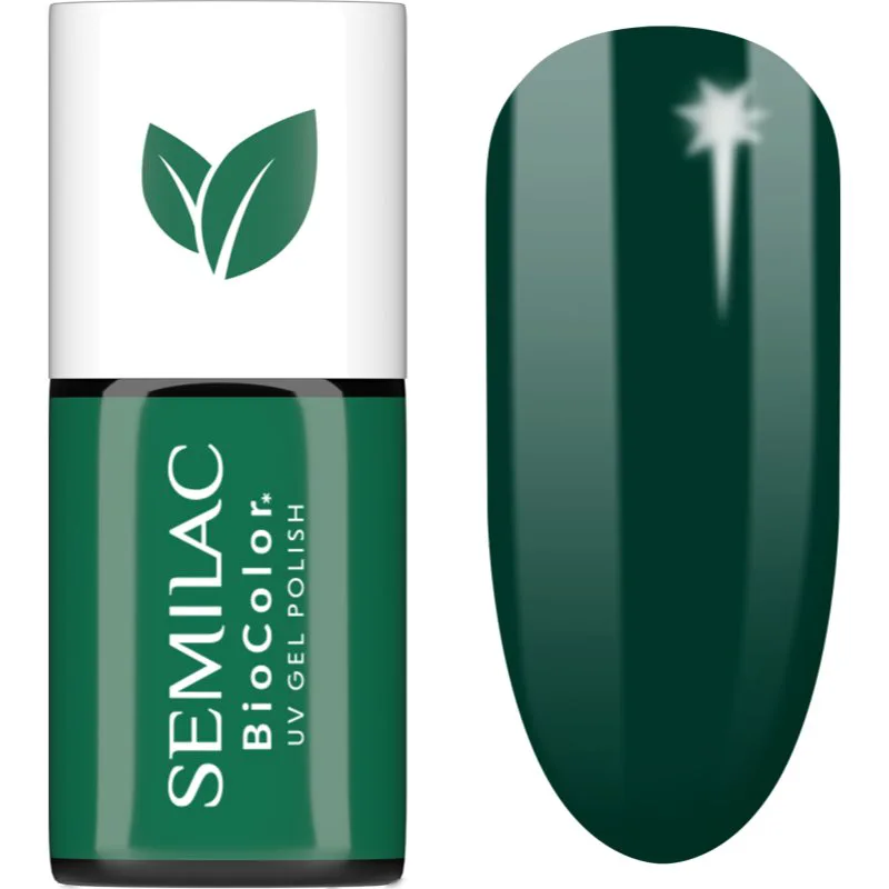 Semilac UV Hybrid BioColor τζελ βερνίκι νυχιών με τη χρήση των UV/LED λαμπτήρων απόχρωση 731 Bottle Green 7 ml