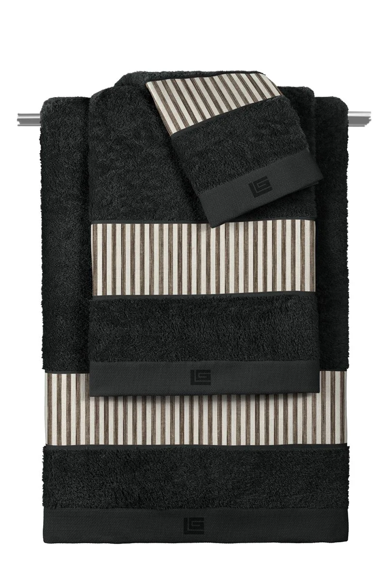 Σετ Πετσέτες 3 Τεμαχίων Guy Laroche Avene Natural-Black 30x50,50x90,70x140