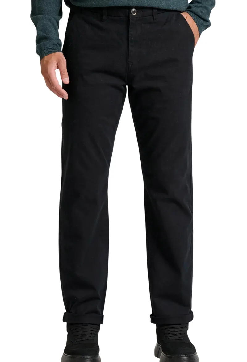 Παντελόνι Υφασμάτινο Funky Buddha Straight Fit Chino FBM010-007-02-BLACK Ανδρικό