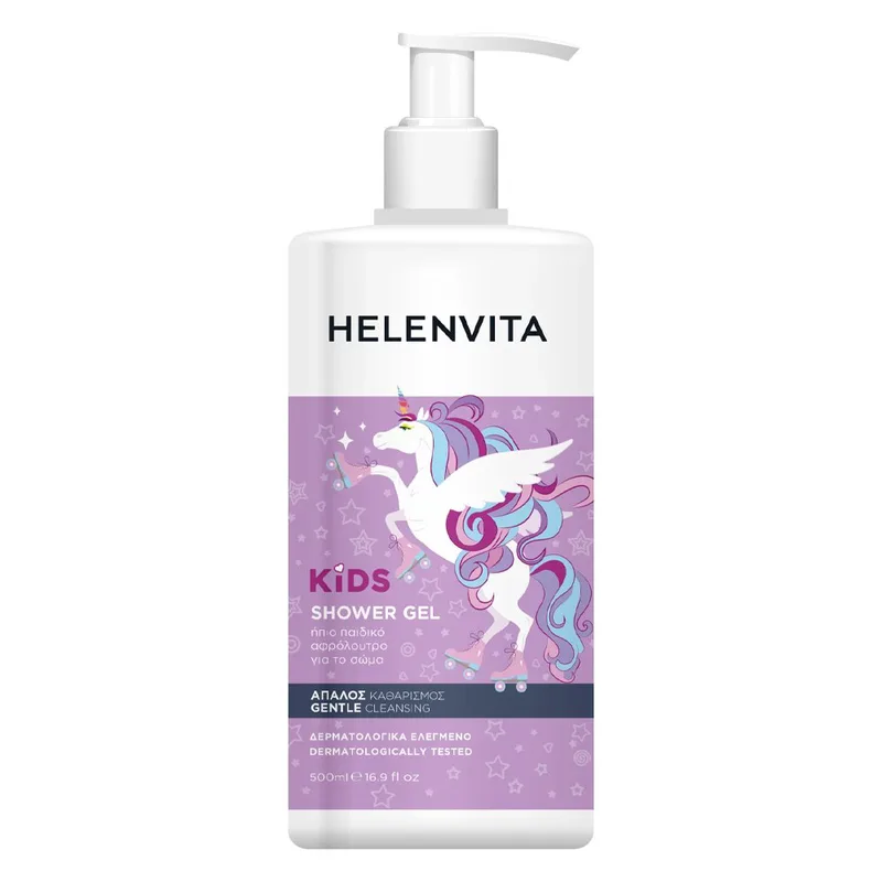 Helenvita Kids Unicorn Shower Gel Ήπιο Παιδικό Αφρόλουτρο με Ευχάριστο Άρωμα Τσιχλόφουσκα 500ml