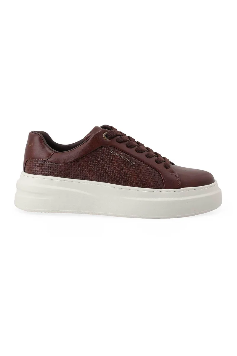 Renato Garini ανδρικά sneakers με πλεκτό σχέδιο - W570003332J3 Καφέ