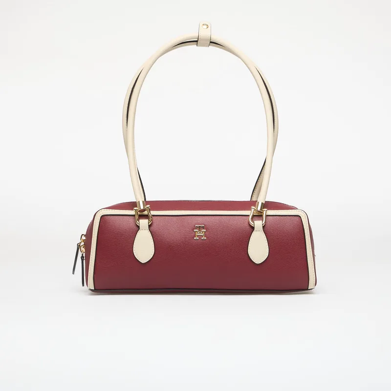Tommy Hilfiger Grace Shoulder Bag Col Block Velvet Maroon Universal