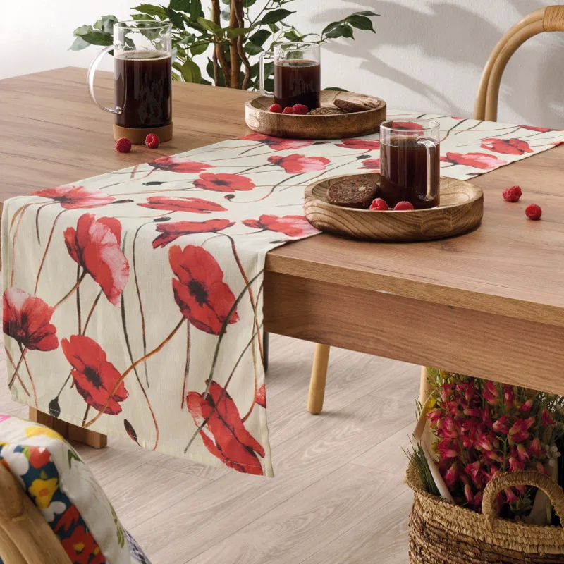 Τραβέρσες Σετ 2τμχ Kentia Sabrina Poppy Red