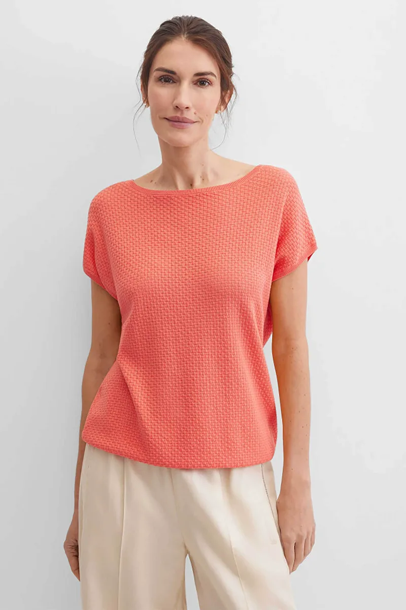 Gerry Weber γυναικεία μπλούζα πλεκτή ανάγλυφο σχέδιο - N66502302038 Κοραλί