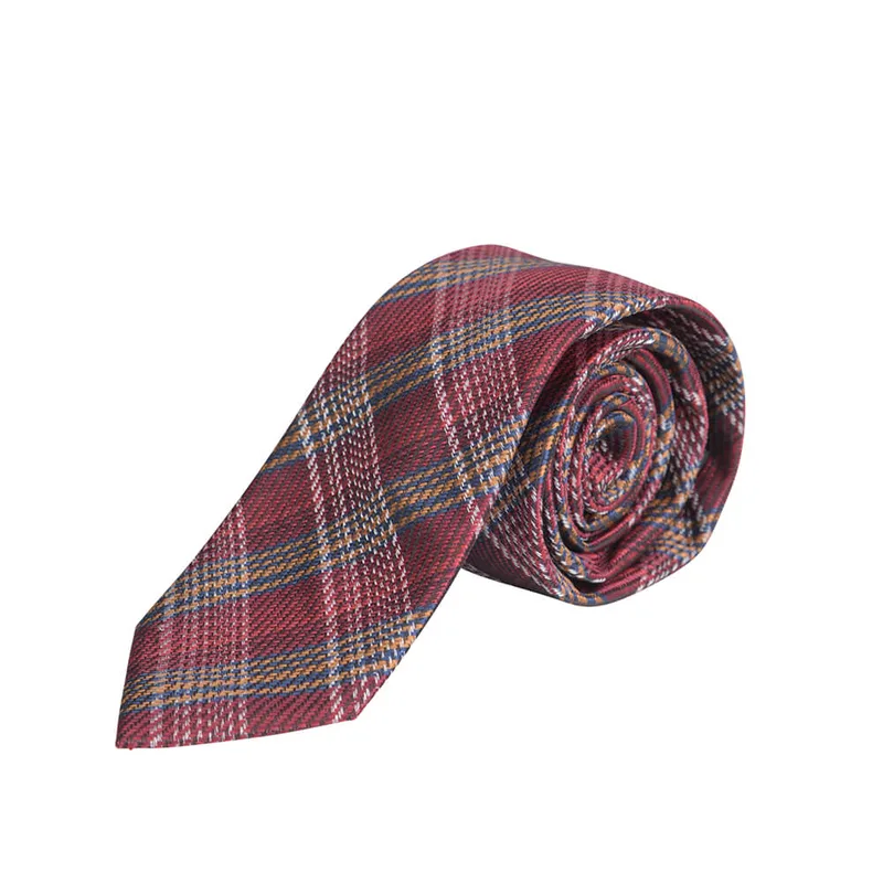 Prince Oliver Γραβάτα Κόκκινη Καρό (Φάρδος 7 cm)