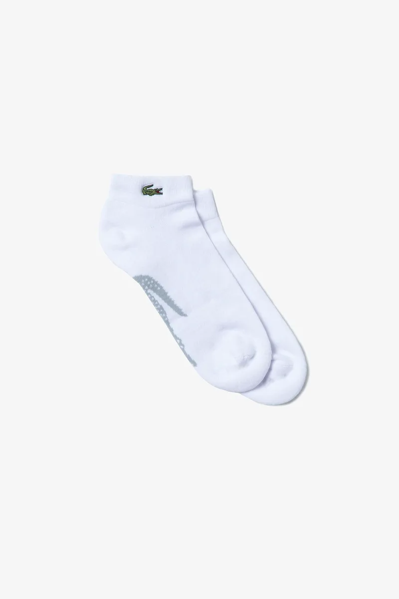 Lacoste ανδρικές κάλτσες μονόχρωμες με κεντημένο λογότυπο και jacquard contrast print - RA4188 Λευκό