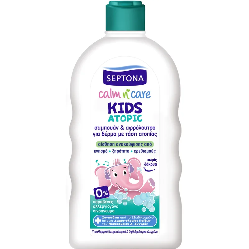 Septona Kids Calm n' Care Atopic Παιδικό Σαμπουάν & Αφρόλουτρο για Δέρμα με Τάση Ατοπίας 200ml